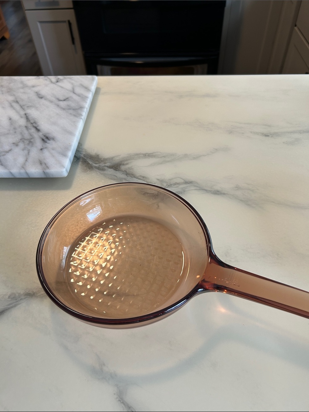 Pyrex Amber Visions 7” Skillet with waffle bottom - Stylish Kitchen Tool